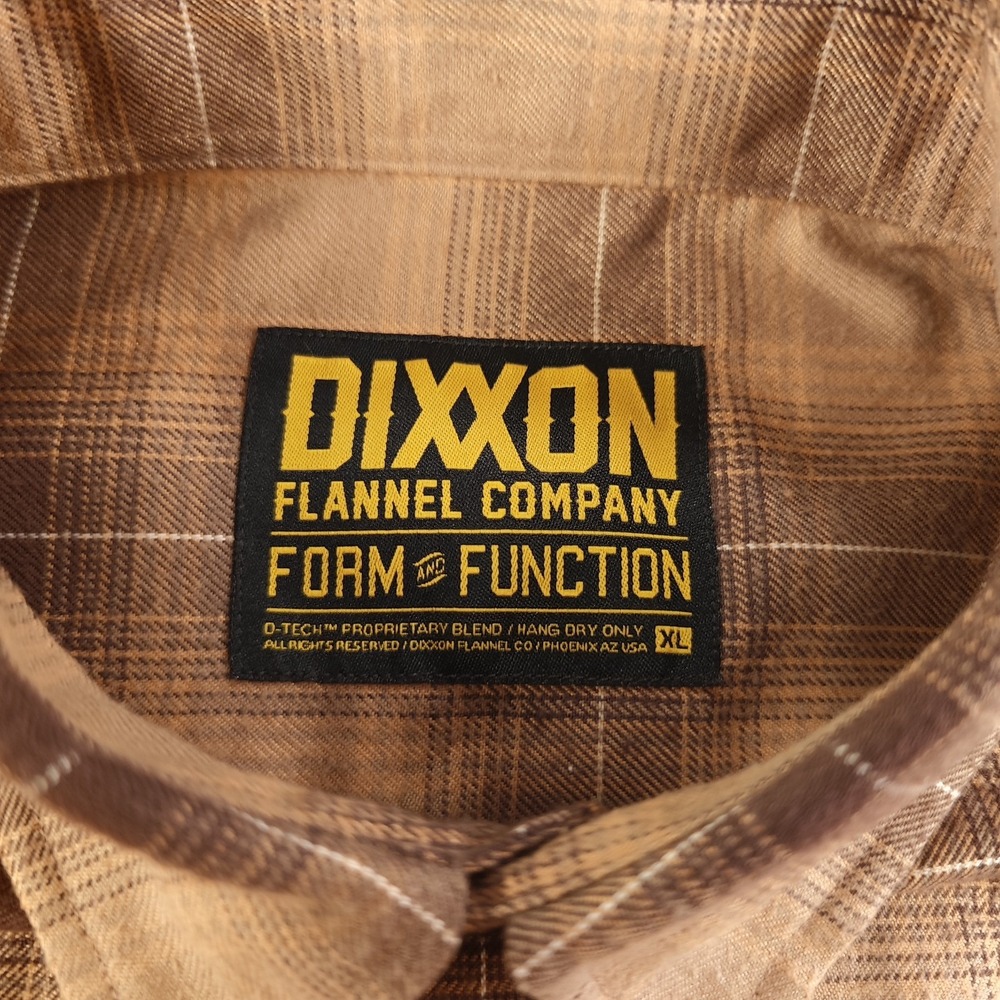 Dixxon Flannel Co Shirt Mens XL Form & Function Brown Plaid Pearl Snap Pockets - Picture 4 of 13